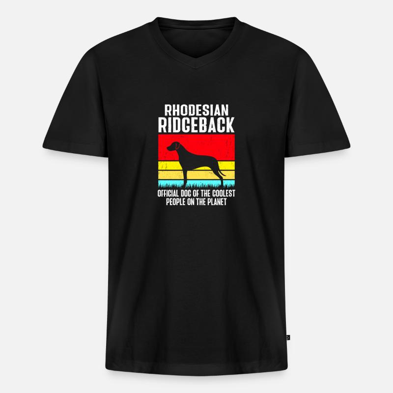 Rhodesian Ridgeback Hund - Männer Premium Bio T-Shirt mit V-Ausschnitt - Schwarz