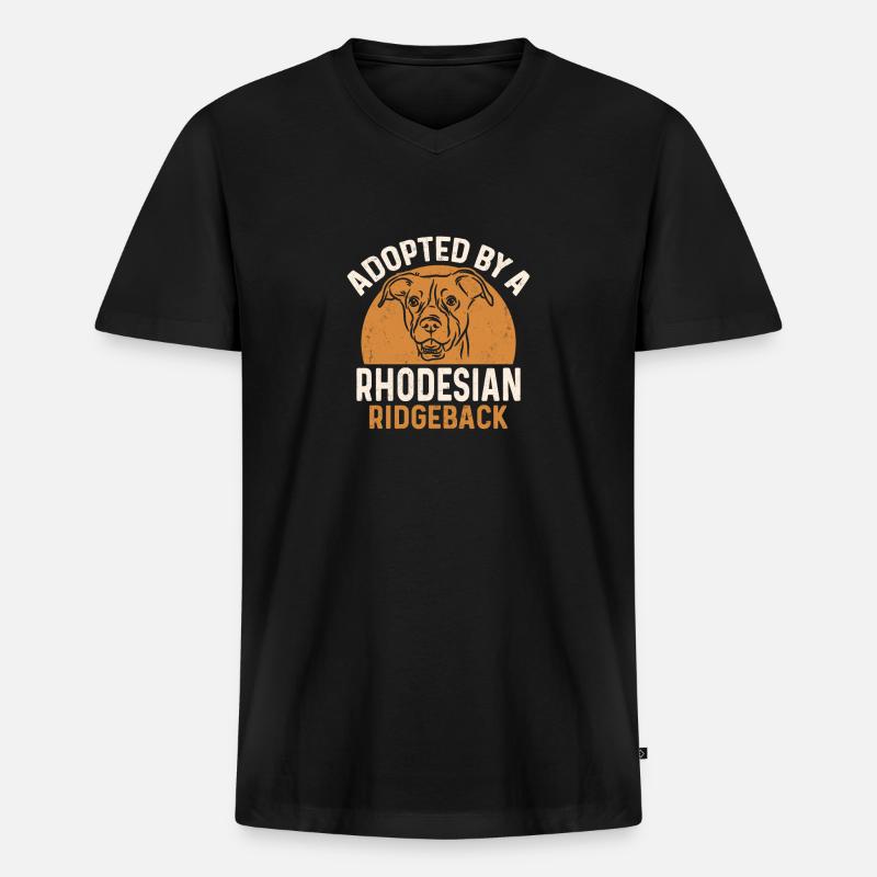Chien Rhodesian Ridgeback - T-shirt encolure en V Premium bio Homme - noir