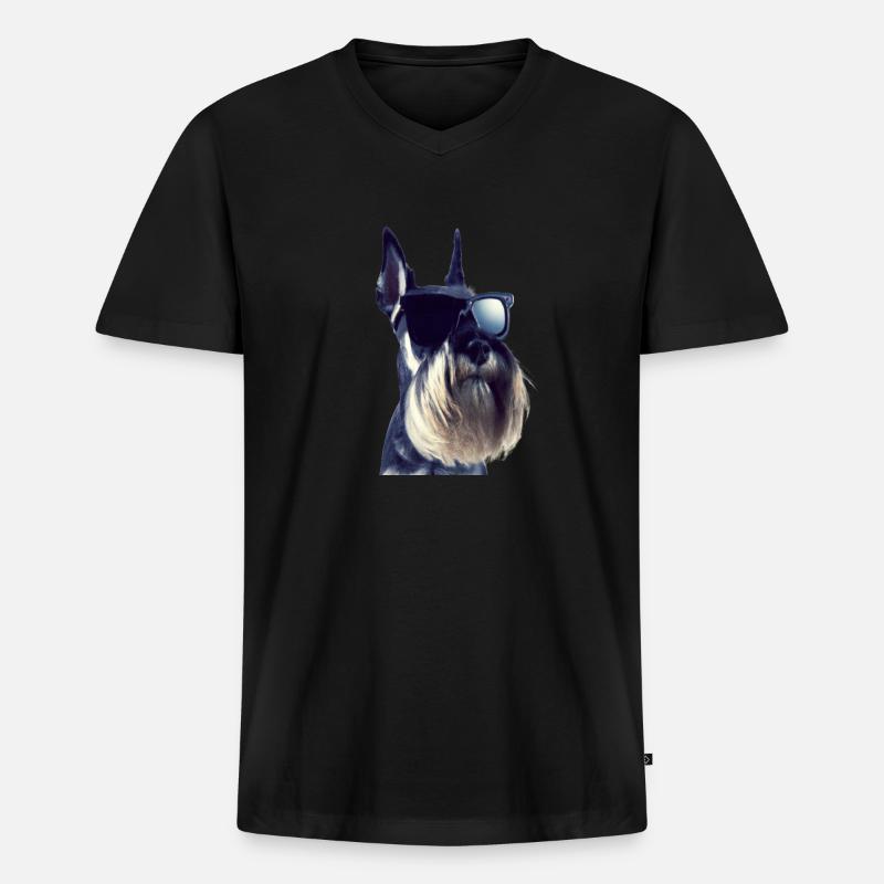 Miniature Schnauzer - Männer Premium Bio T-Shirt mit V-Ausschnitt - Schwarz