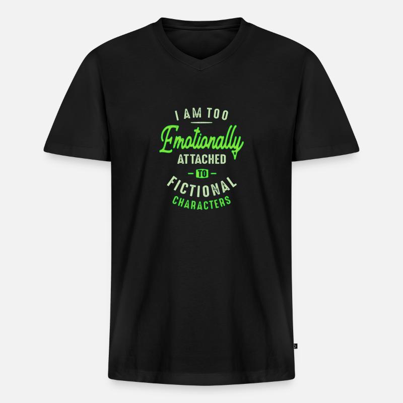I Am Too Emotionally - Männer Premium Bio T-Shirt mit V-Ausschnitt - Schwarz