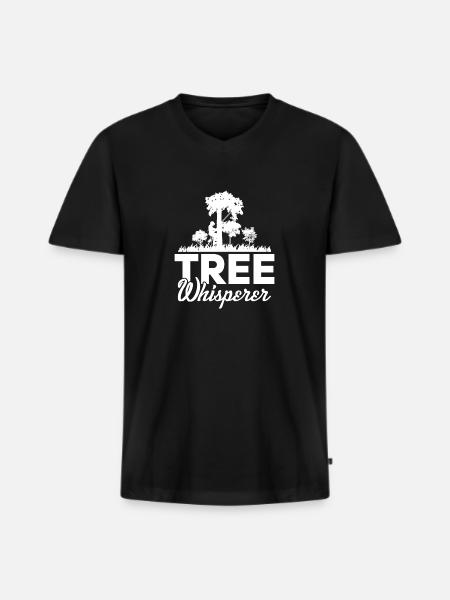 Baumkletterer Arborist Holzfäller Baumpfleger - Männer Premium Bio T-Shirt mit V-Ausschnitt - Schwarz