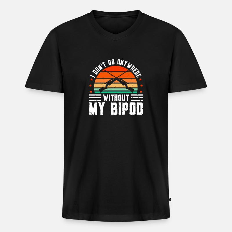 Coyote Jäger - Männer Premium Bio T-Shirt mit V-Ausschnitt - Schwarz