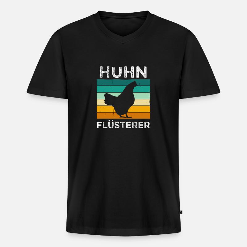 Huhn flüsterer - Männer Premium Bio T-Shirt mit V-Ausschnitt - Schwarz