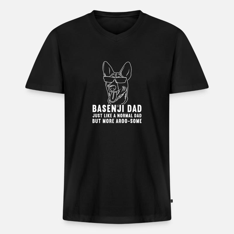 Basenji Hund Geschenk - Männer Premium Bio T-Shirt mit V-Ausschnitt - Schwarz