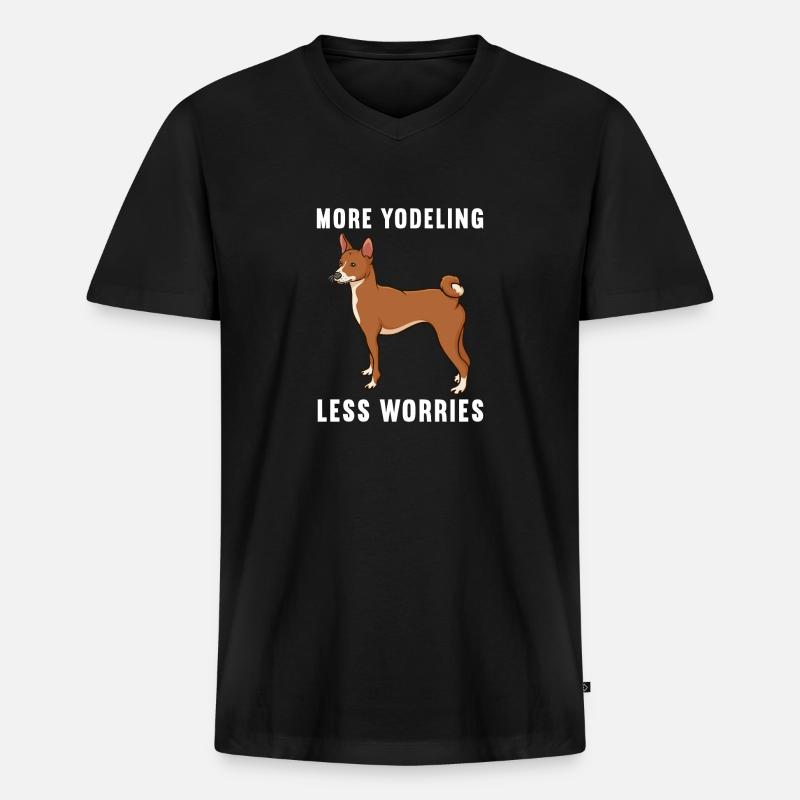 Basenji Hund Geschenk - Männer Premium Bio T-Shirt mit V-Ausschnitt - Schwarz