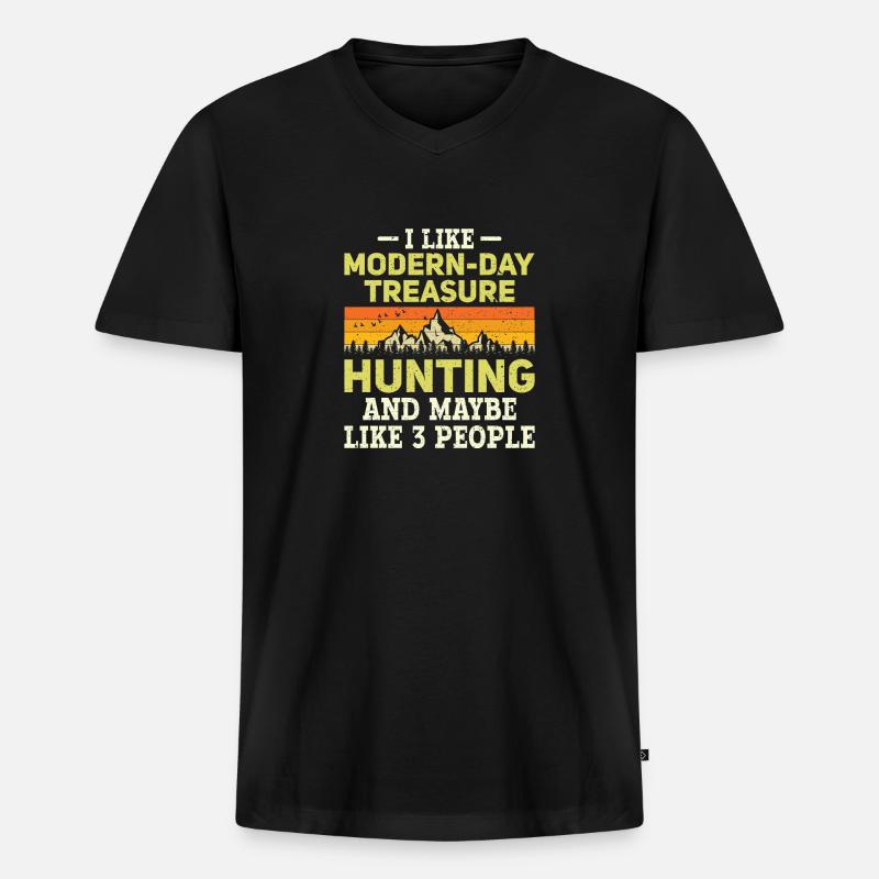 Geocaching Geocacher Geschenk - Männer Premium Bio T-Shirt mit V-Ausschnitt - Schwarz