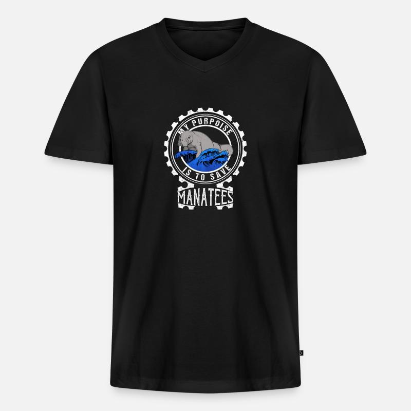 Manatee Manatee Manti Floaty Kartoffeln - Männer Premium Bio T-Shirt mit V-Ausschnitt - Schwarz