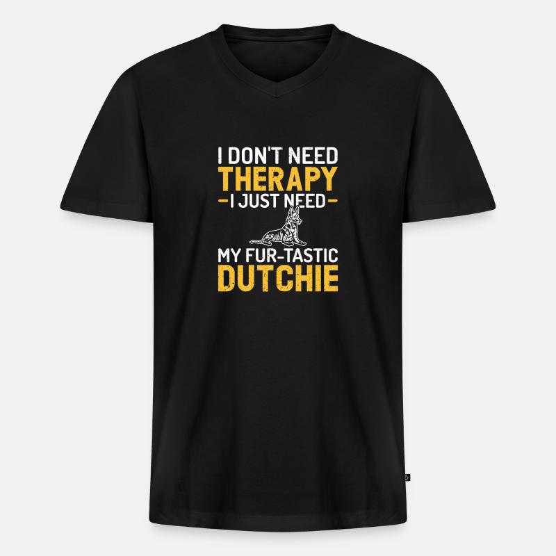 Holländischer Schäferhund Dutch Shepherd - Männer Premium Bio T-Shirt mit V-Ausschnitt - Schwarz