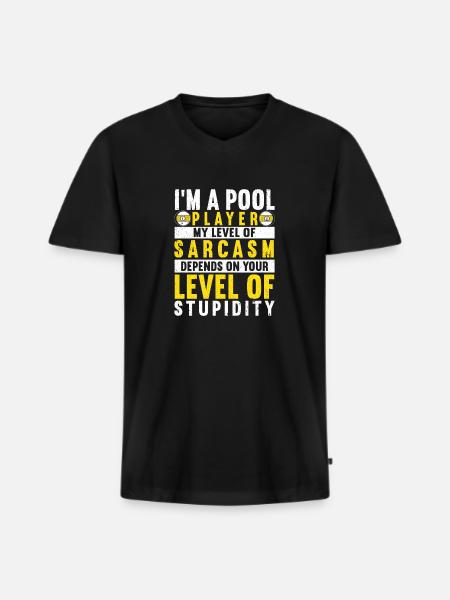 Snooker Pool Billiards - Men's Premium Organic T-shirt with V-neck - black