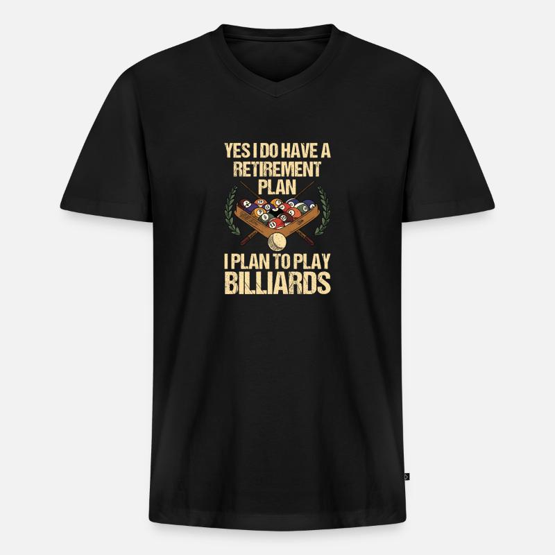 Snooker Pool Billard - Männer Premium Bio T-Shirt mit V-Ausschnitt - Schwarz