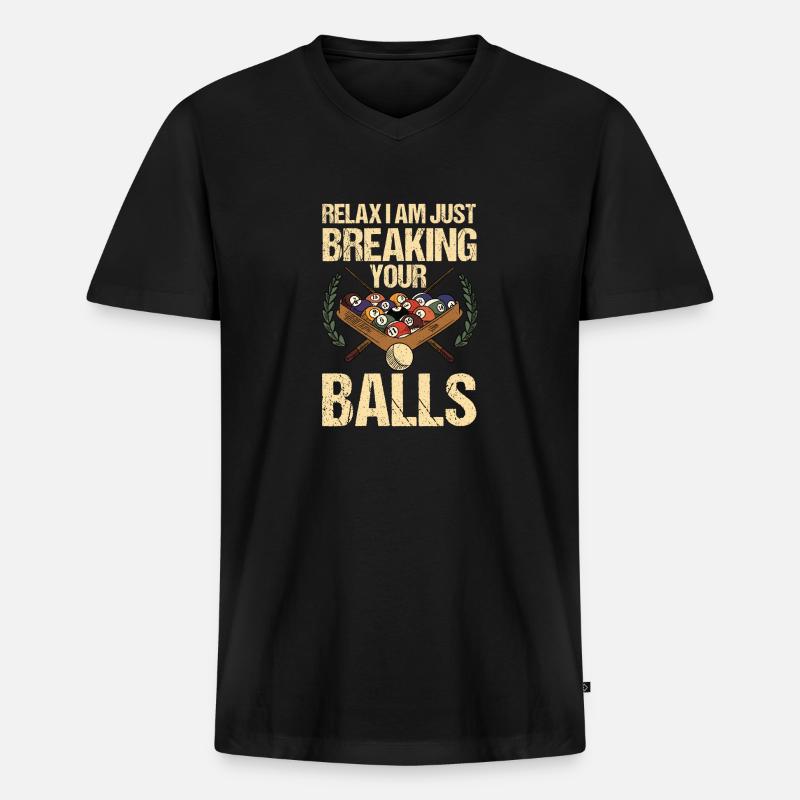 Snooker Pool Billard - Männer Premium Bio T-Shirt mit V-Ausschnitt - Schwarz