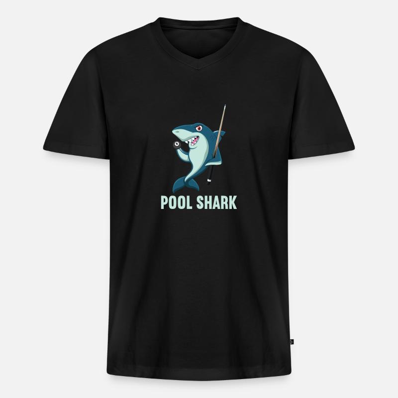 Snooker Pool Billard - Männer Premium Bio T-Shirt mit V-Ausschnitt - Schwarz
