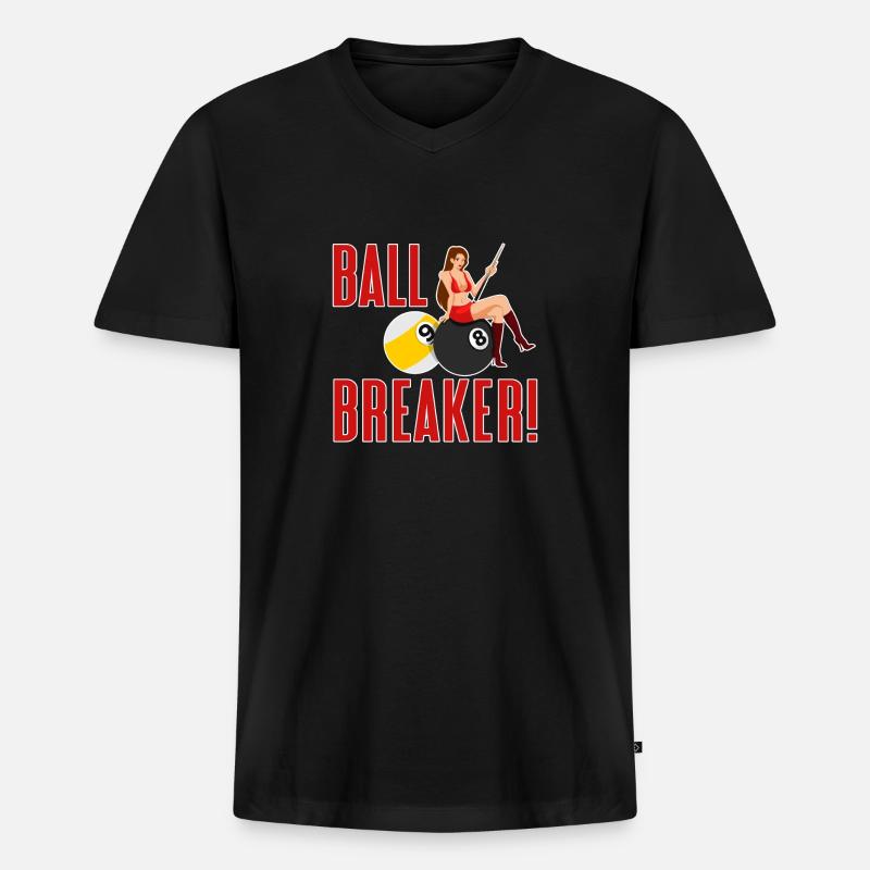 Snooker Pool Billard - Männer Premium Bio T-Shirt mit V-Ausschnitt - Schwarz