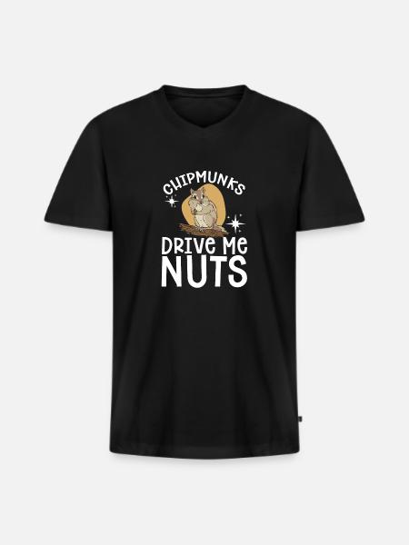 Chipmunk Rodent Gift - Men's Premium Organic T-shirt with V-neck - black