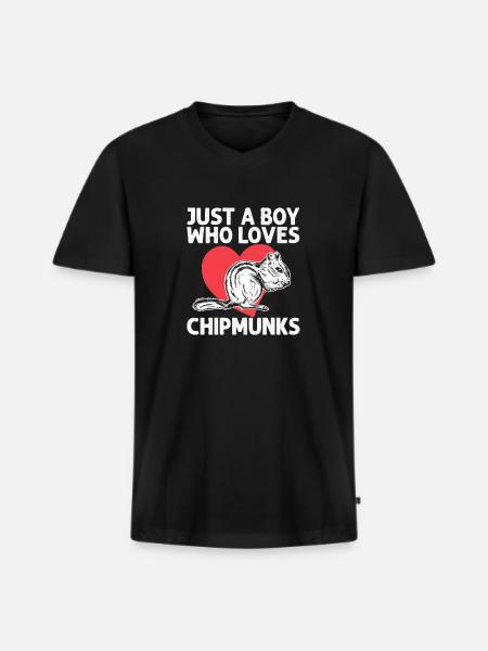 Chipmunk Rodent Gift - Men's Premium Organic T-shirt with V-neck - black