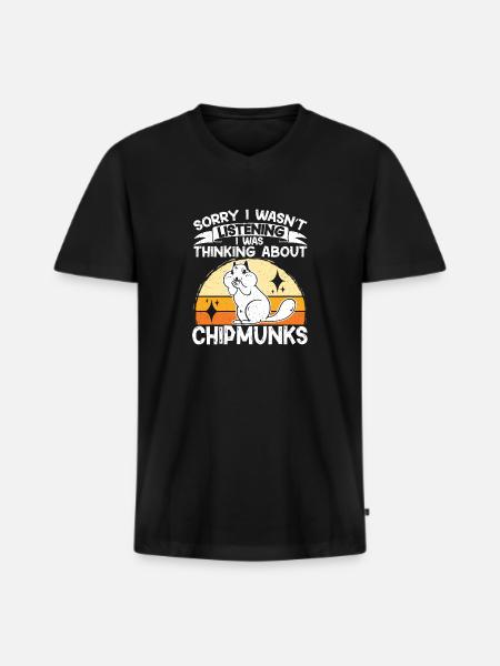 Chipmunk Rodent Gift - Men's Premium Organic T-shirt with V-neck - black