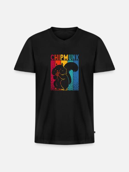 Chipmunk Rodent Gift - Men's Premium Organic T-shirt with V-neck - black