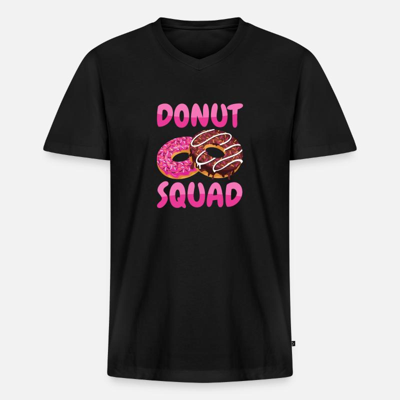 Donut Squad - Männer Premium Bio T-Shirt mit V-Ausschnitt - Schwarz