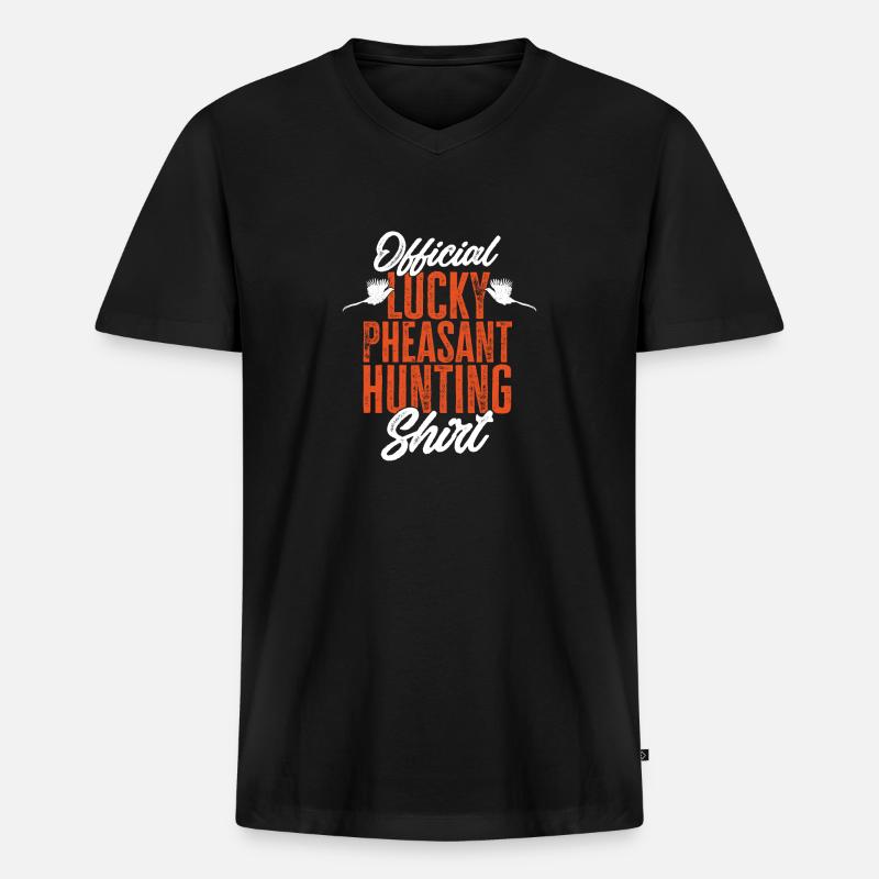 Fasanenjagd Fasan Vogeljagd Vogeljäger - Männer Premium Bio T-Shirt mit V-Ausschnitt - Schwarz