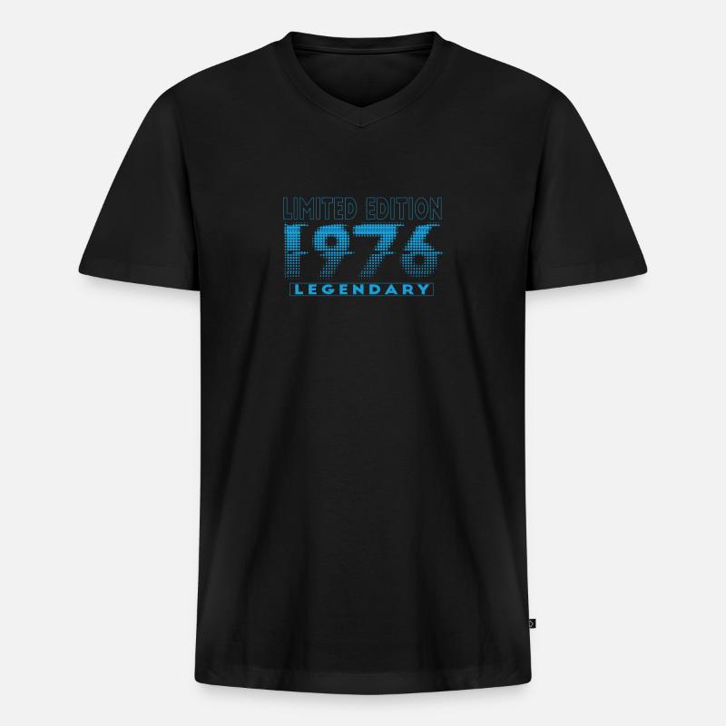 Limited Edition 1976 Graffiti - Männer Premium Bio T-Shirt mit V-Ausschnitt - Schwarz