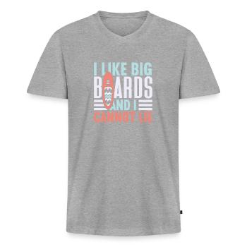 SUP Paddle Board Paddleboarding - Männer Premium Bio T-Shirt mit V-Ausschnitt - Grau meliert - Vorne