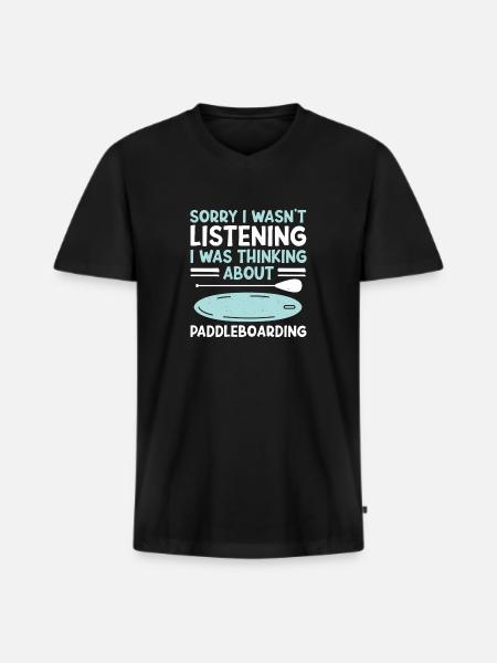 SUP Paddle Board Paddleboarding - Männer Premium Bio T-Shirt mit V-Ausschnitt - Schwarz