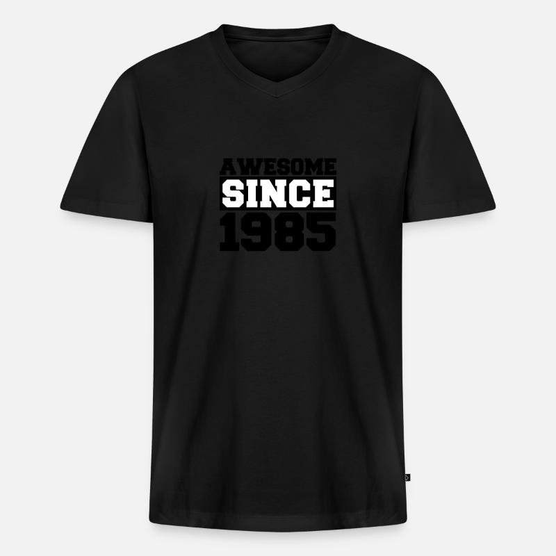 Awesome since 1985 - Männer Premium Bio T-Shirt mit V-Ausschnitt - Schwarz