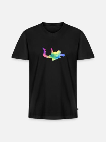 Skydiving Skydiving Extreme Sports - Men's Premium Organic T-shirt with V-neck - black