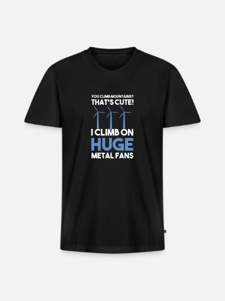 Windturbinentechniker Windpark Windkraft - Männer Premium Bio T-Shirt mit V-Ausschnitt - Schwarz