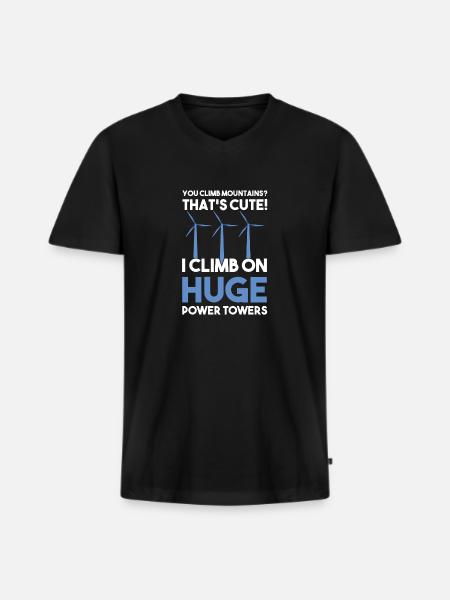 Windturbinentechniker Windpark Windkraft - Männer Premium Bio T-Shirt mit V-Ausschnitt - Schwarz