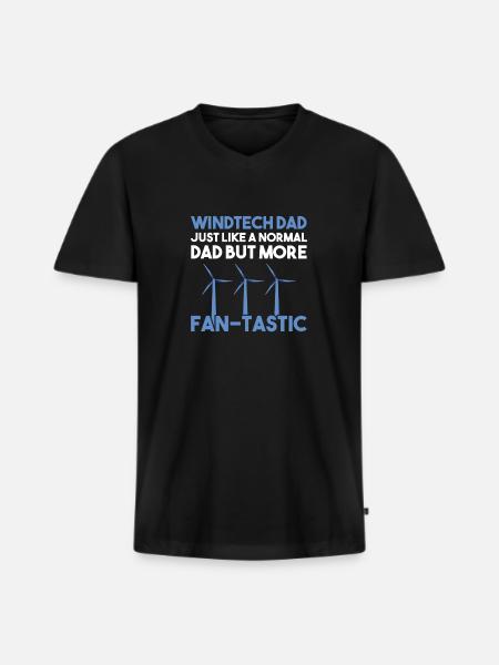 Windturbinentechniker Windpark Windkraft - Männer Premium Bio T-Shirt mit V-Ausschnitt - Schwarz