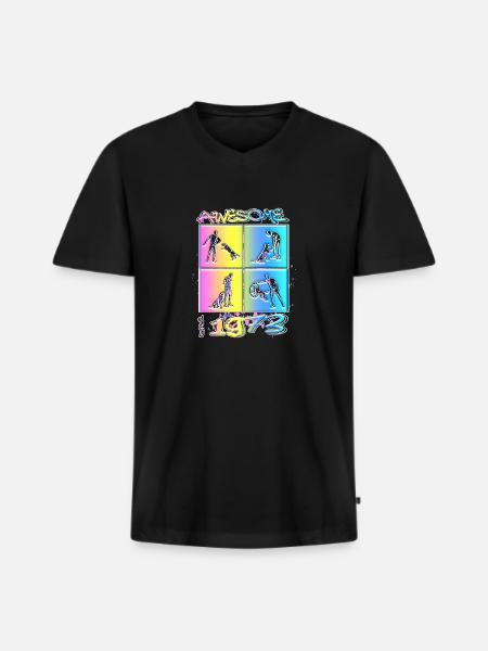 Awesome since 1973. Agility, Hundetraining - Men's Premium Organic T-shirt with V-neck - black