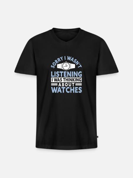 Watch Collector Watch Watchmaker - Men's Premium Organic T-shirt with V-neck - black