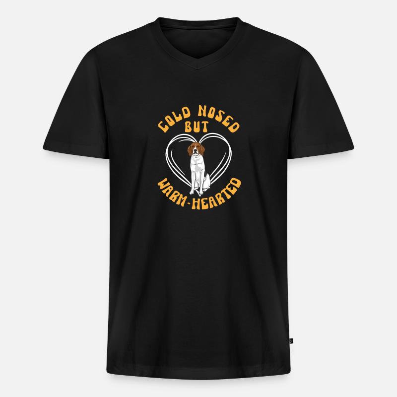 Treeing Walker Coonhound - Männer Premium Bio T-Shirt mit V-Ausschnitt - Schwarz