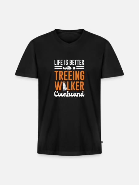 Treeing Walker Coonhound - Men's Premium Organic T-shirt with V-neck - black