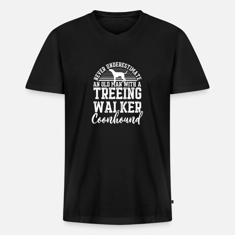 Treeing Walker Coonhound - Männer Premium Bio T-Shirt mit V-Ausschnitt - Schwarz