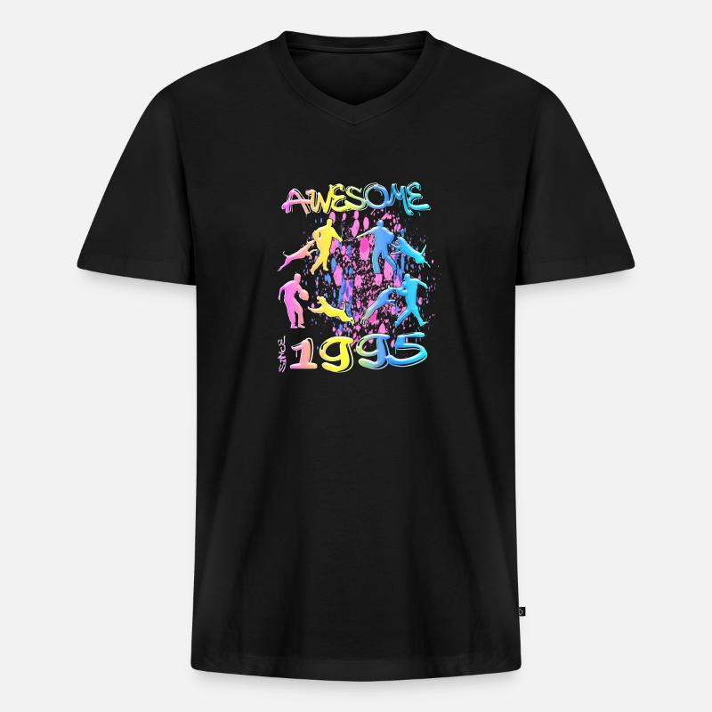 Awesome since 1995. Agility, Hundetraining - Männer Premium Bio T-Shirt mit V-Ausschnitt - Schwarz