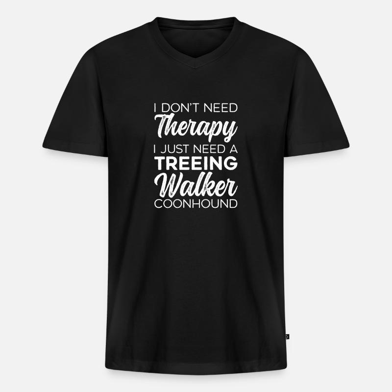 Treeing Walker Coonhound - Männer Premium Bio T-Shirt mit V-Ausschnitt - Schwarz