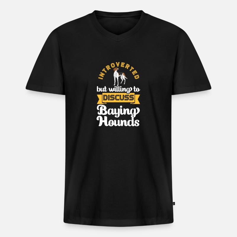 Treeing Walker Coonhound - Männer Premium Bio T-Shirt mit V-Ausschnitt - Schwarz