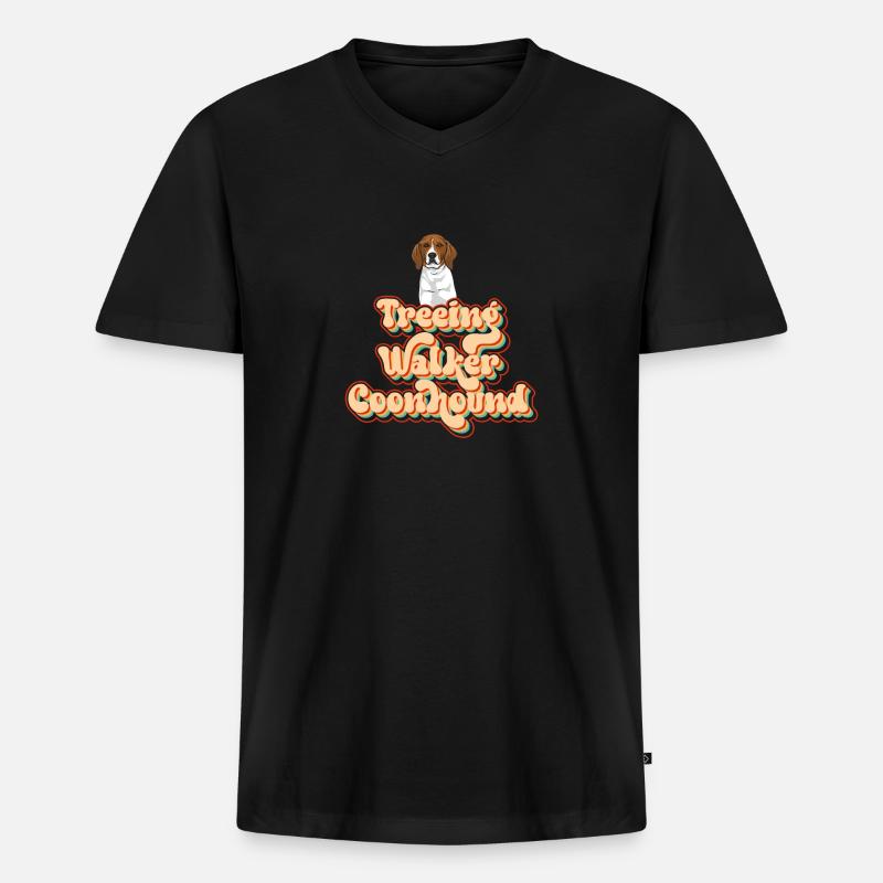 Treeing Walker Coonhound - Männer Premium Bio T-Shirt mit V-Ausschnitt - Schwarz