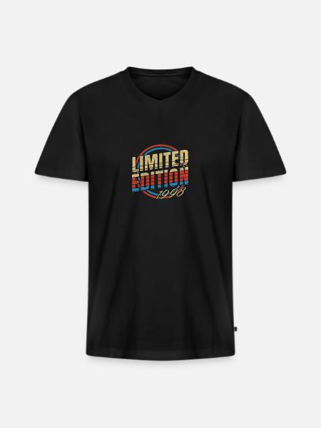 Edition Limitée Millésime 1998 - T-shirt encolure en V Premium bio Homme - noir