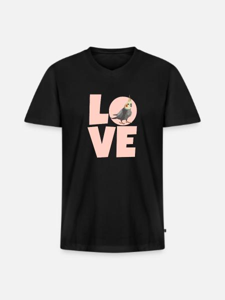 cockatiel cockatoo parrot bird gift - Men's Premium Organic T-shirt with V-neck - black