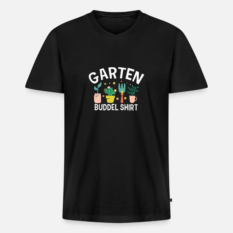 Hobbygärtner Gartenarbeit Gartenfee Garten Buddel - Männer Premium Bio T-Shirt mit V-Ausschnitt - Schwarz