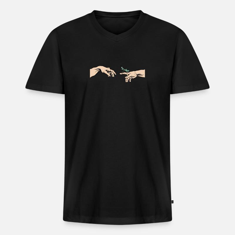 Gottesanbeterin Mantis religiosa Lustiges Mantis - Männer Premium Bio T-Shirt mit V-Ausschnitt - Schwarz