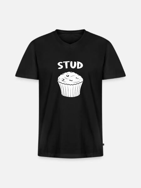 Simple and Cute Stud Muffi - Men's Premium Organic T-shirt with V-neck - black