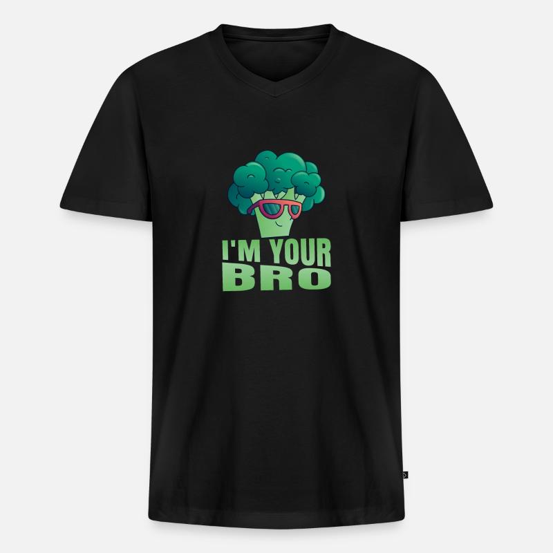 I'm Your Bro Broccoli Vegetable - Männer Premium Bio T-Shirt mit V-Ausschnitt - Schwarz