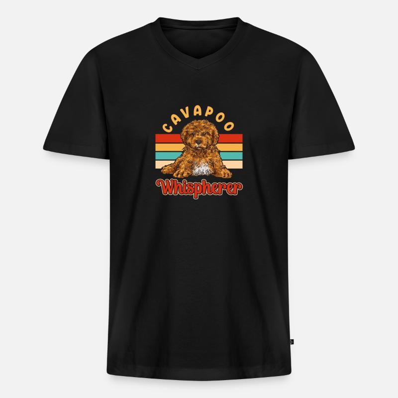 Cavapoo Cavoodle Capoodle Hund - Männer Premium Bio T-Shirt mit V-Ausschnitt - Schwarz