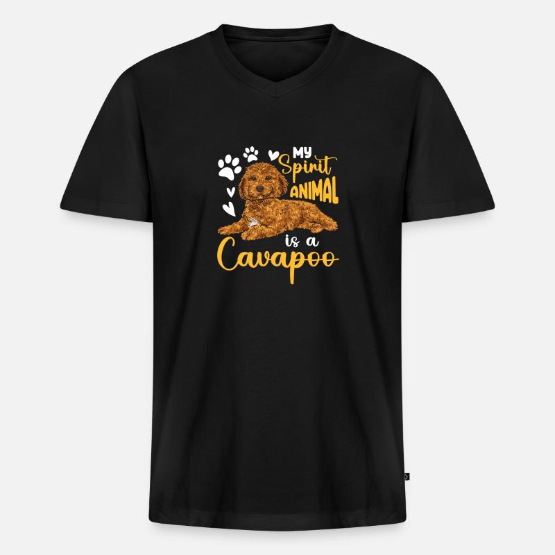 Cavapoo Cavoodle Capoodle Hund - Männer Premium Bio T-Shirt mit V-Ausschnitt - Schwarz