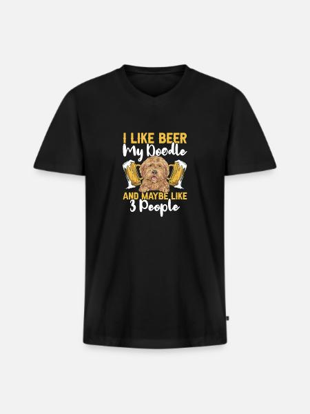 Goldendoodle Doodle Chien - T-shirt encolure en V Premium bio Homme - noir