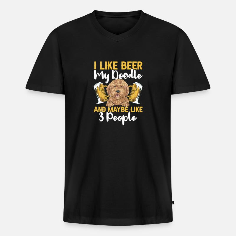 Goldendoodle Doodle Hund - Männer Premium Bio T-Shirt mit V-Ausschnitt - Schwarz